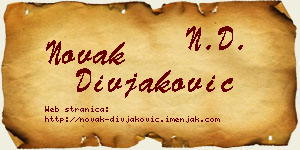 Novak Divjaković vizit kartica